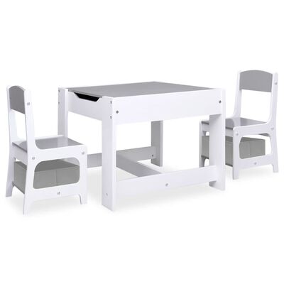  Lasten Pöytä Ja 2 Tuolia Valkoinen Mdf