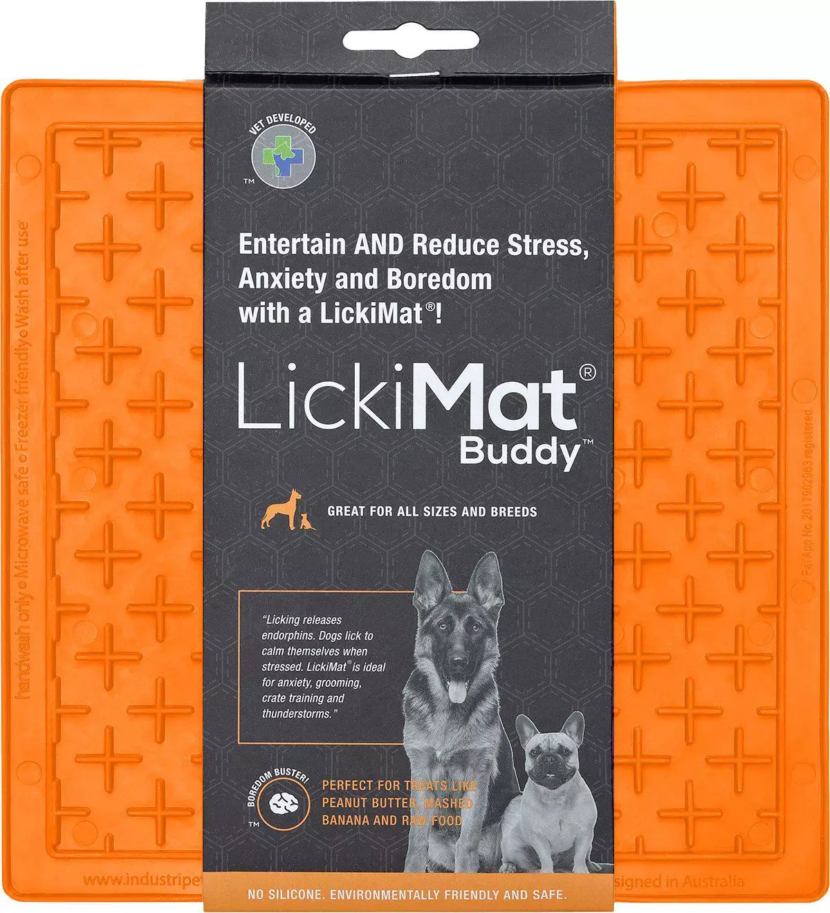 Licki Mat Dog Bowl Buddy Orange