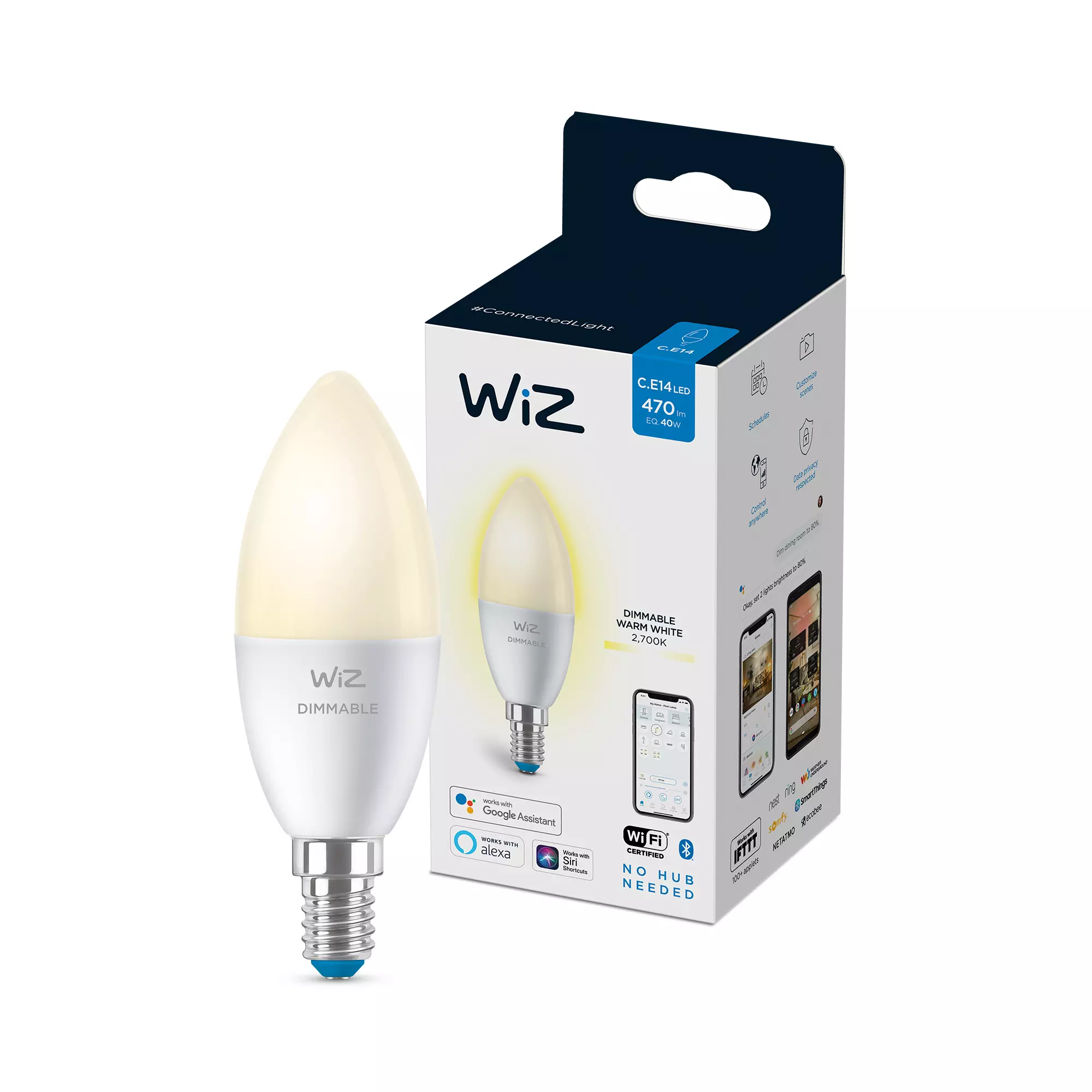 Wiz Yksittäinen Lamppu C37 E14 Valkoinen