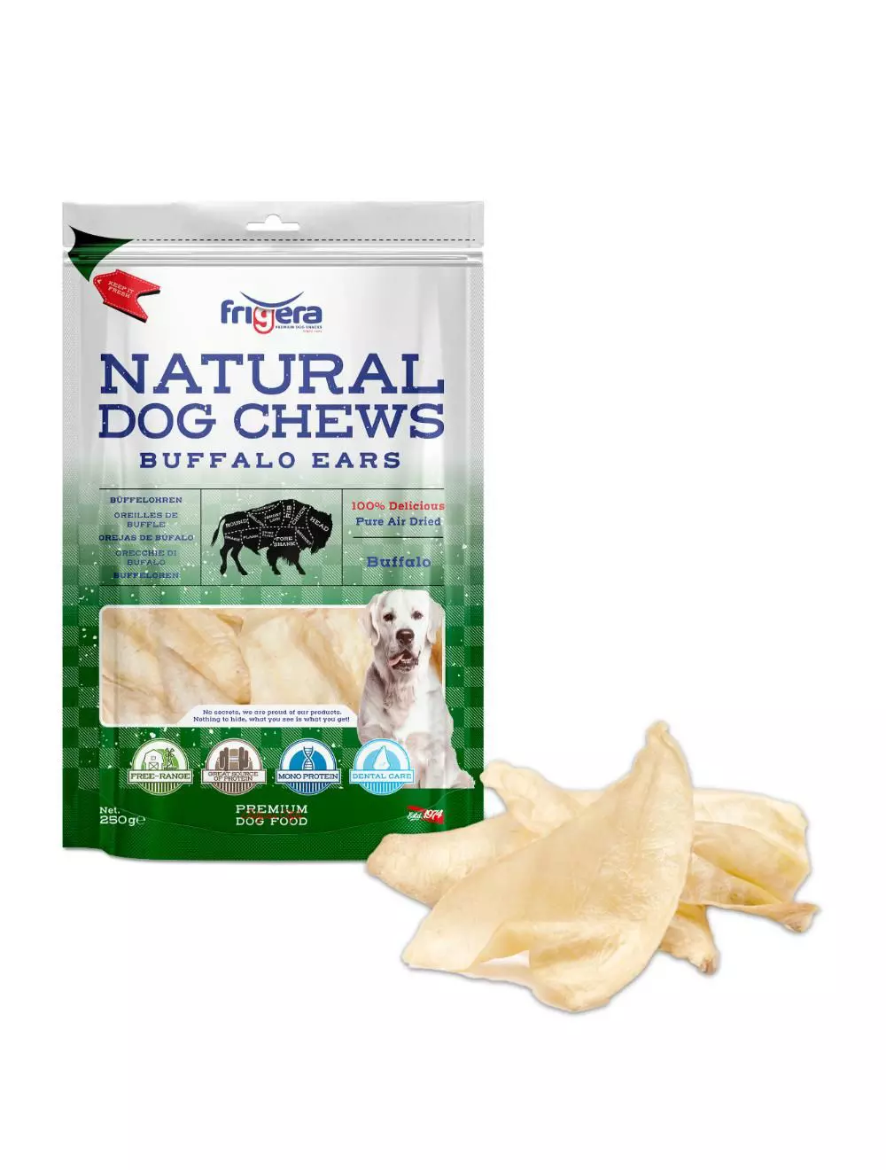 Frigera Natural Dog Chews Buffalo Ears