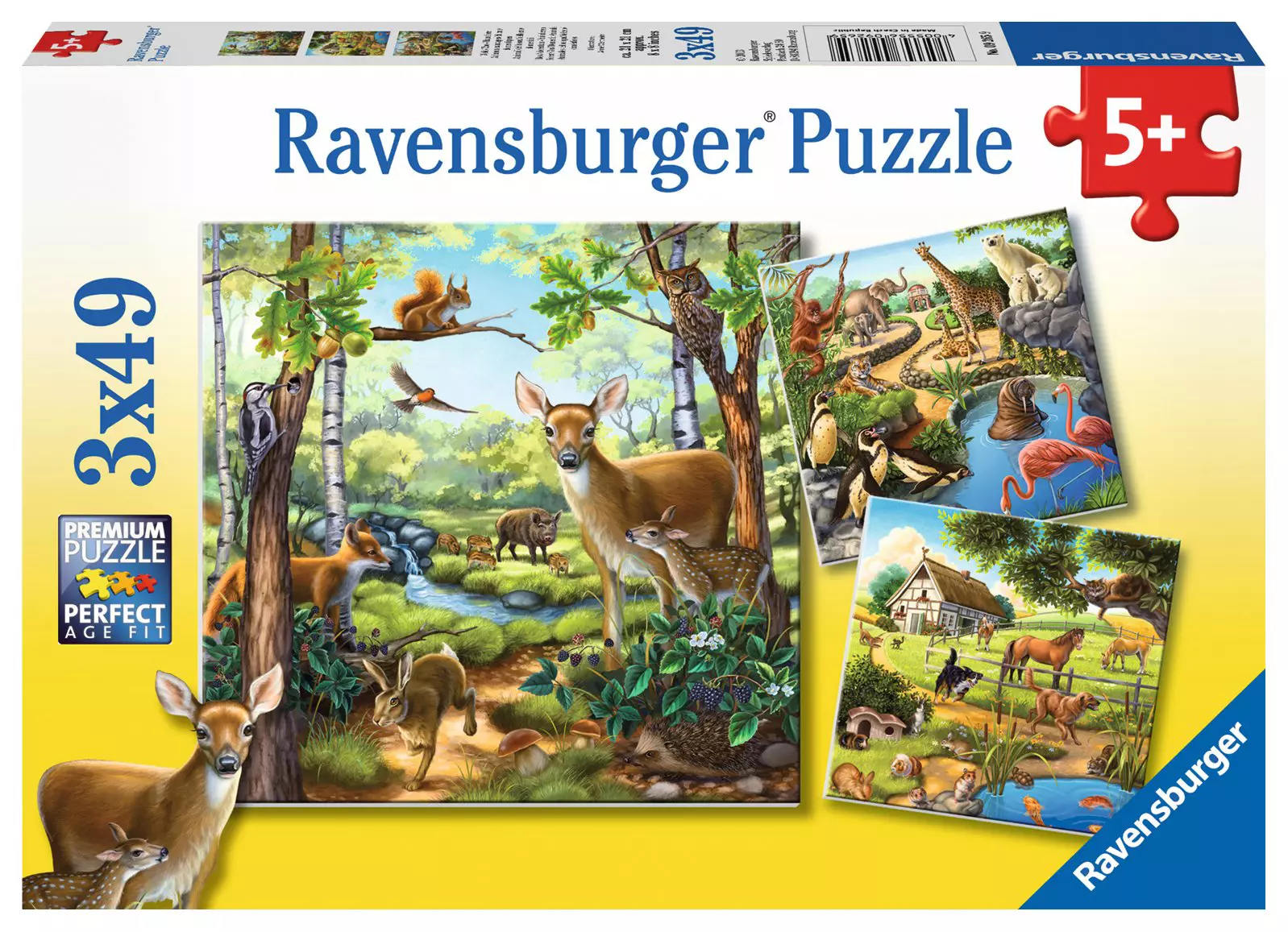 Ravensburger Forest-Zoo-Dom.Animals 3X49p 09265