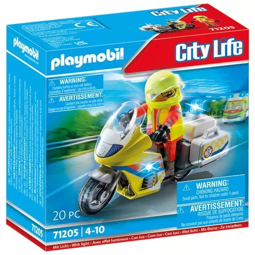Playmobil Rescue Motorcycle With Flashing Light