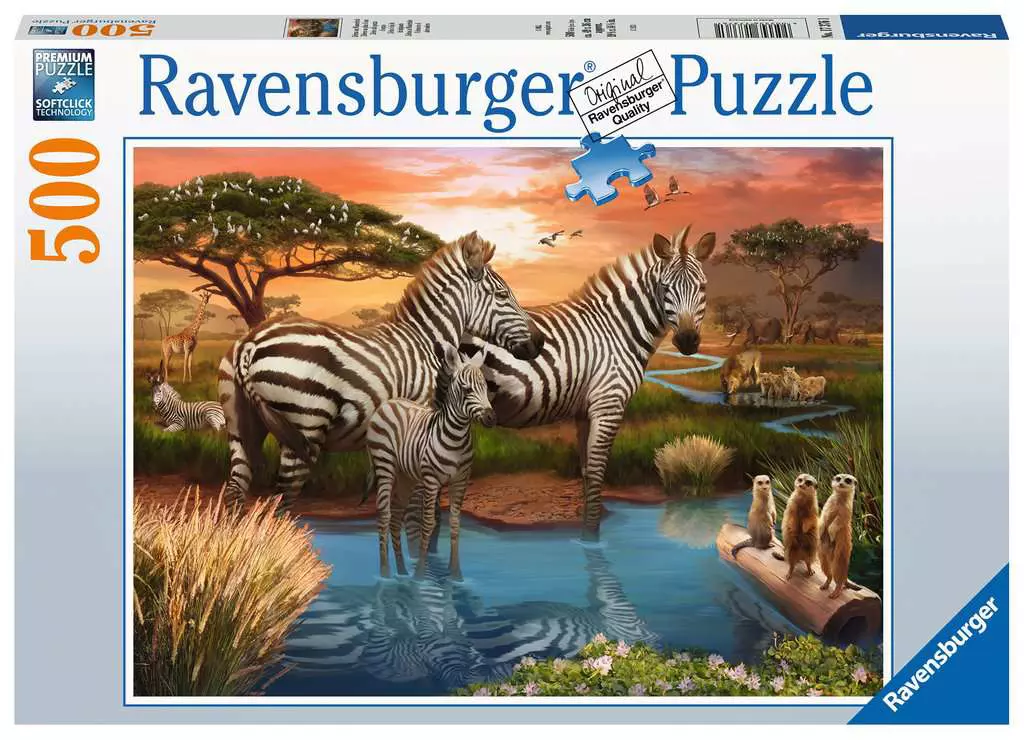 Ravensburger Zebras In Sunset 500P 10217376