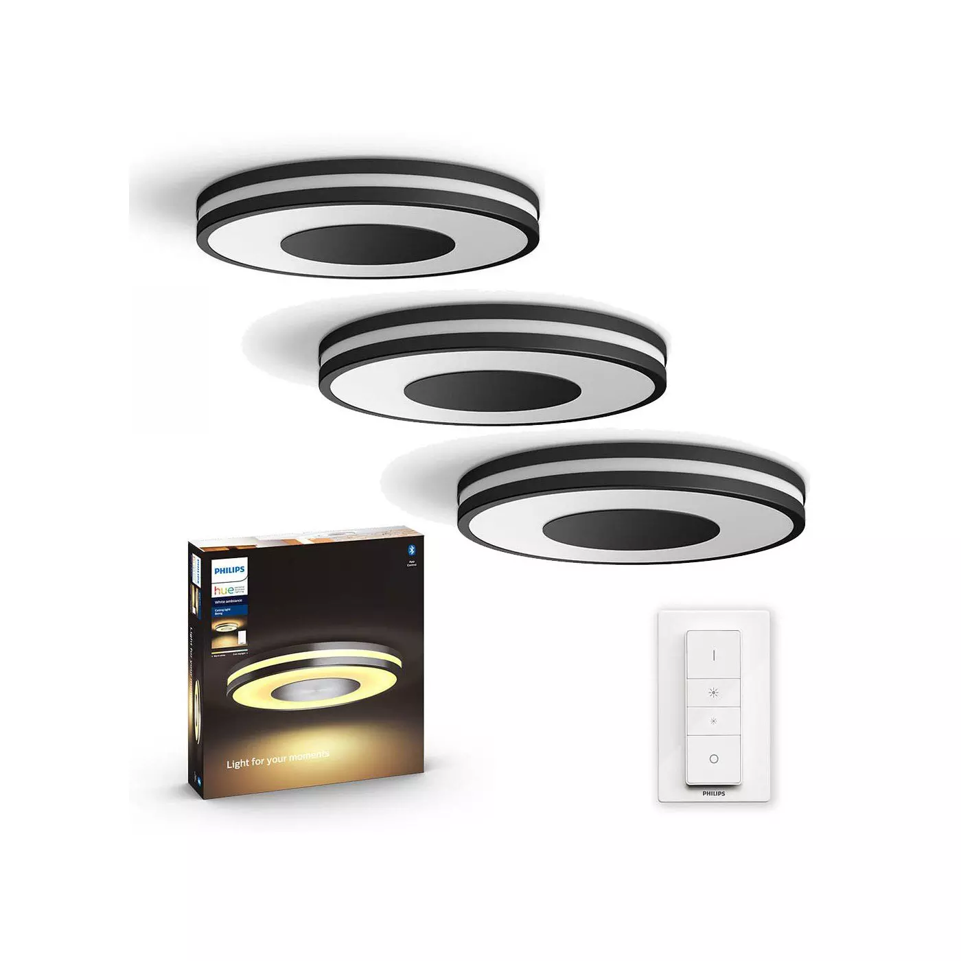 Philips Hue 3Xbeing Ceiling Light Black