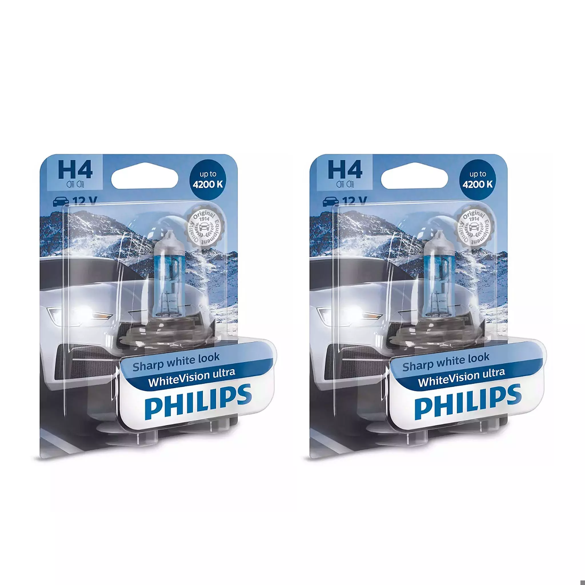 Halogeenipolttimo Philips Whitevision Ultra, 55W, H4,