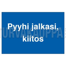 Pyyhi Jalkasi, Kiitos, 30X20cm, Muovikyltti 072 121 300X200mu