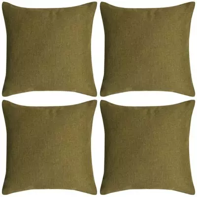  Tyynynpäällinen Pellavatyylinen Vihreä 4Kpl 50 X 50 Cm