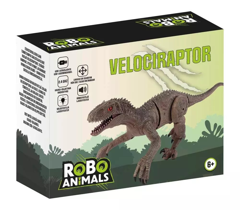 Robo Animals Velociraptor Radio Ohjattava Dinosaurus