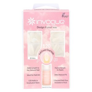 Invogue Full Cover Oval Nails 120 Kpl