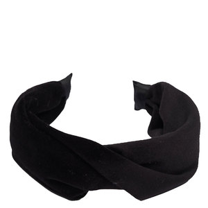 Dark Velvet Hairband Folded – Black