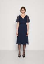 Goddiva Multi Tie Midi Dress Navy L Uk14