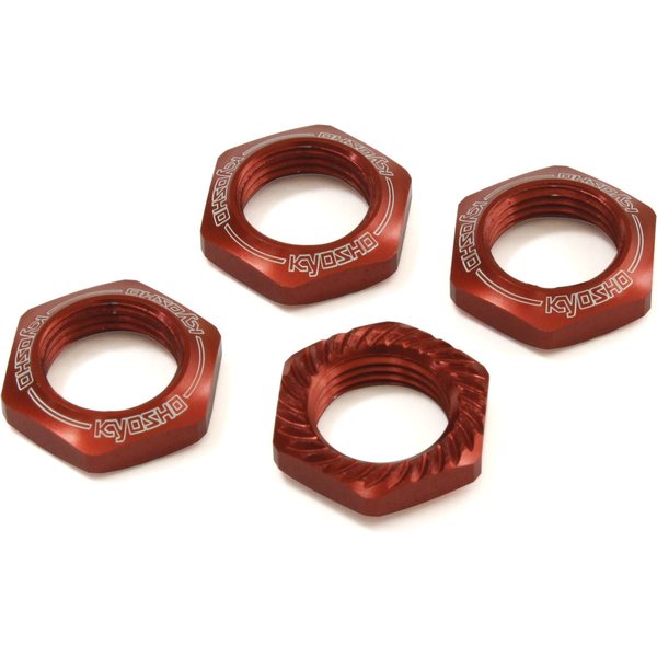 Kyosho Ecrous De Roues Canneles 1:8 4 Rouge K.Ifw472r