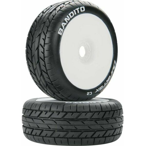 Duratrax 1 8 Bandito Buggy Tire C2 Mounted White 2