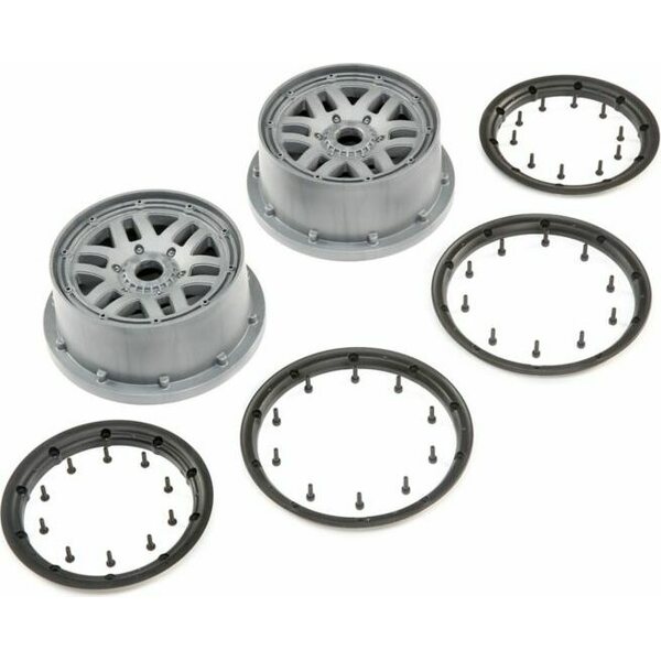 Losi Wheel Beadlock Set, Grey 2: 5Ive-T 2.0 Los45022