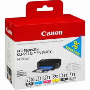 Canon Pgi 550 Cli 551 Bläckpatron Multipack Bk,C,M,Y,Gy, Inn