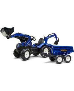 Falk New Holland Polkutraktori Kaivurilla, Kauhakuormaajalla Ja Peräkärryllä