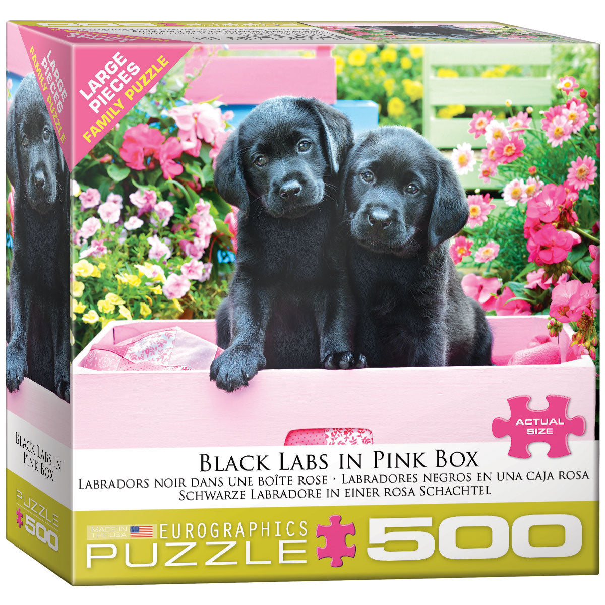 Eurographics 500 Palan Palapeli Mustat Labradorinpennut Pinkissä Laatikossa