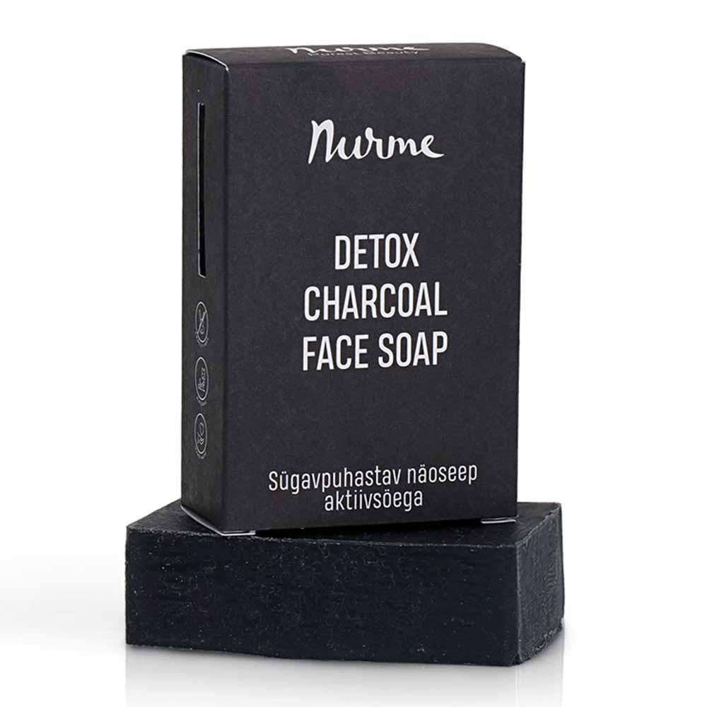 Nurme Detox Charcoal Face Soap  Syväpuhdistava Hiilipalasaippua Kasvoille