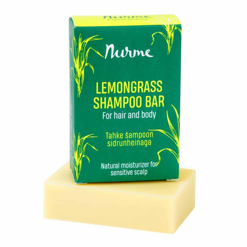 Nurme Lemongrass Shampoo Bar  Palashampoo Herkälle Hiuspohjalle