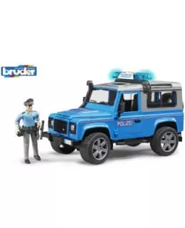Bruder Land Rover Defender Station Wagon Hälytysajoneuvo Poliisimiehellä