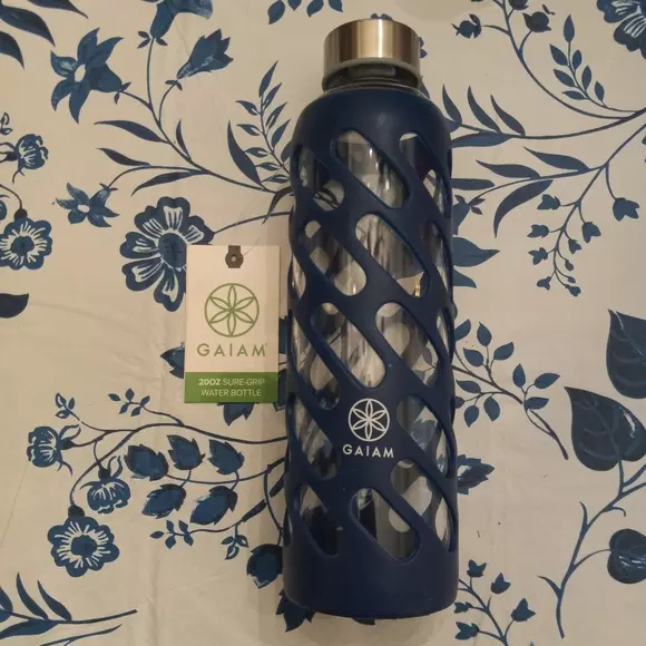 Gaiam Sure Grip Glass Waterbottle -Juomapullo Denim