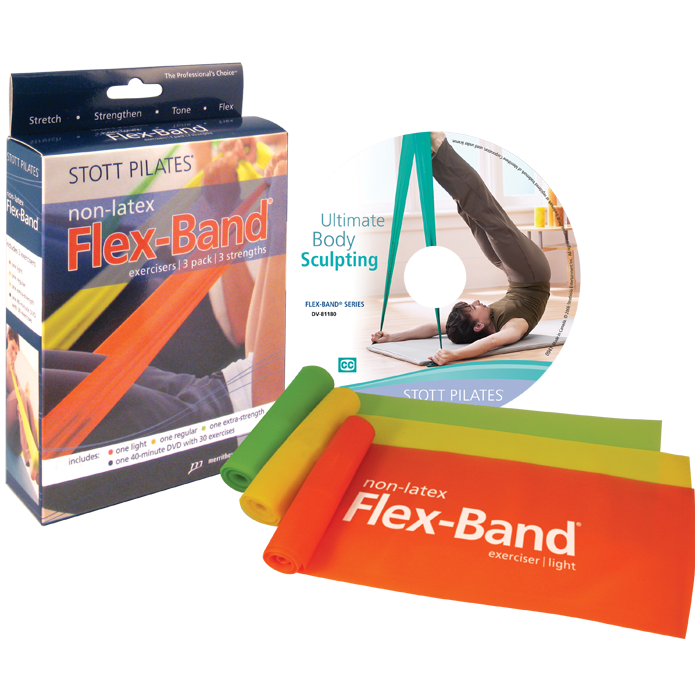 Stott Pilates Non Latex Flex Band 3 Pack With Dvd