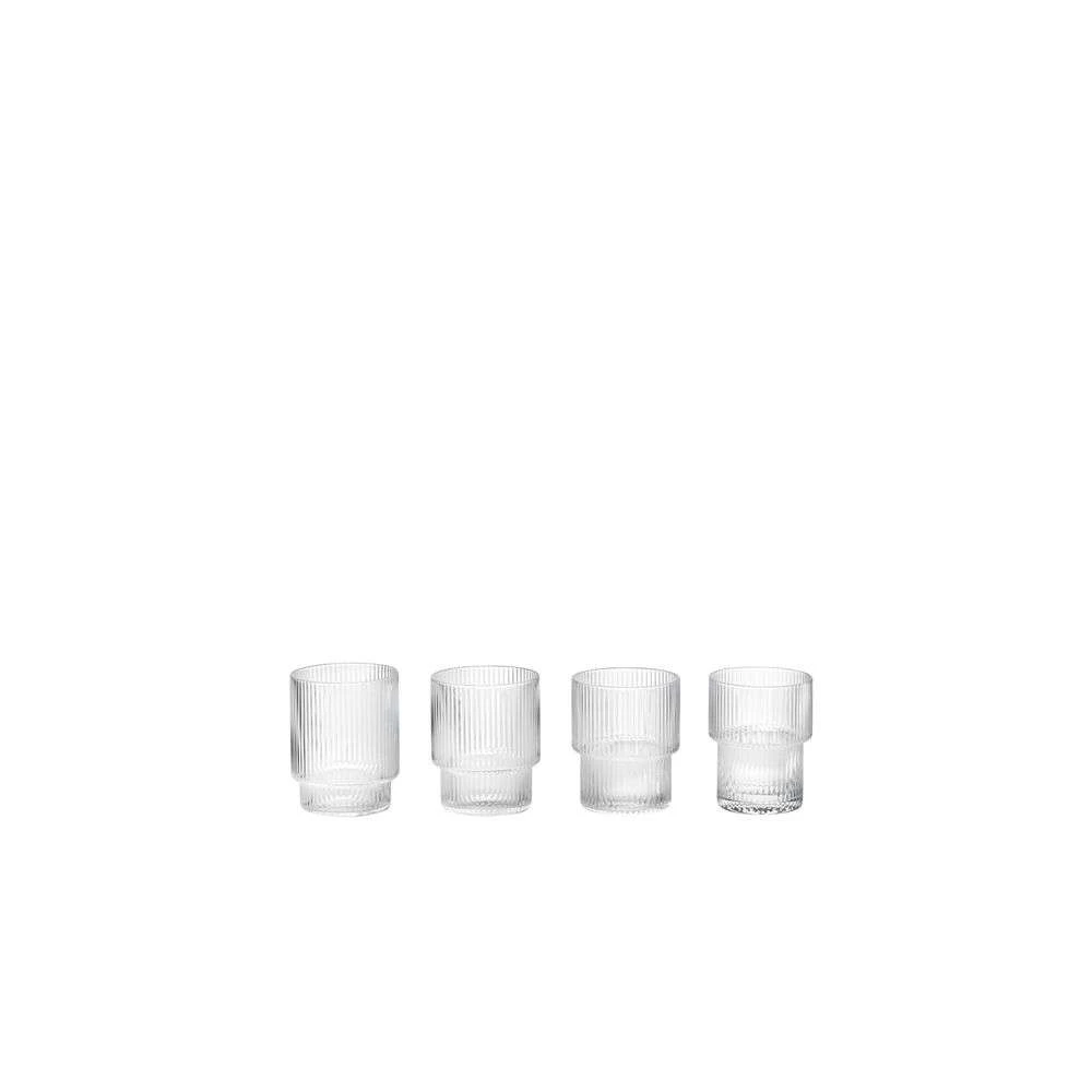 Ripple Small Glasses Set Of 4 Clear   Ferm Living