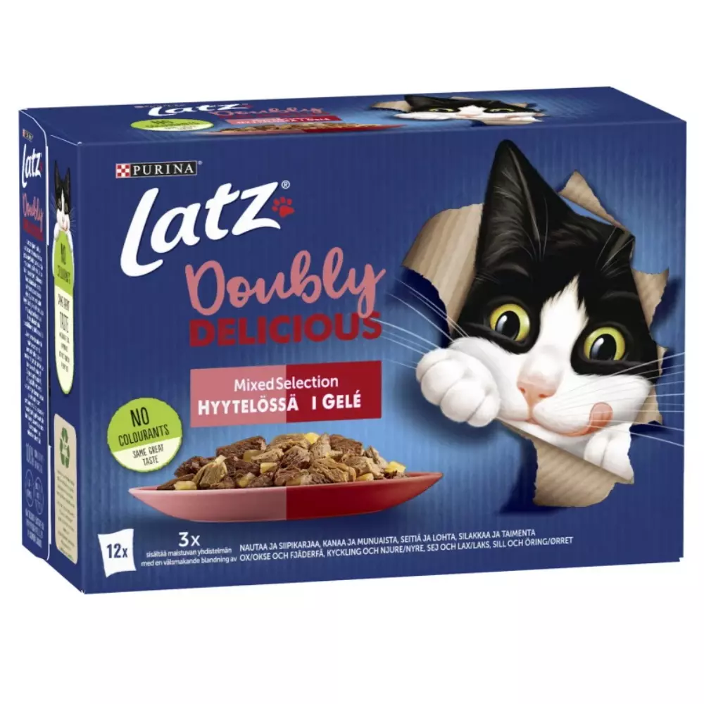 Latz Doubly Delicious Kissanruoka Lihakala Hyytelössä