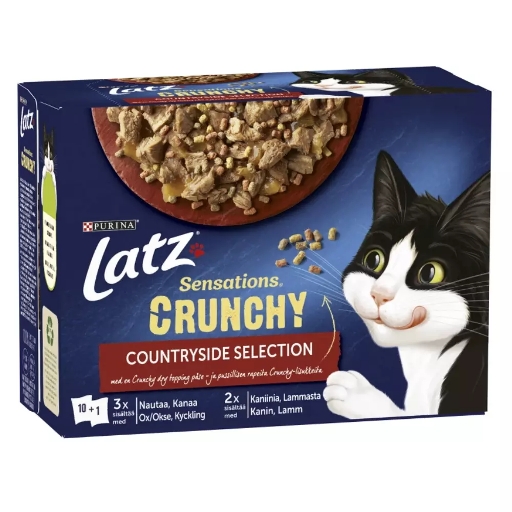 Latz Crunchy Lihalajitelma Kissanruoka 10X85g