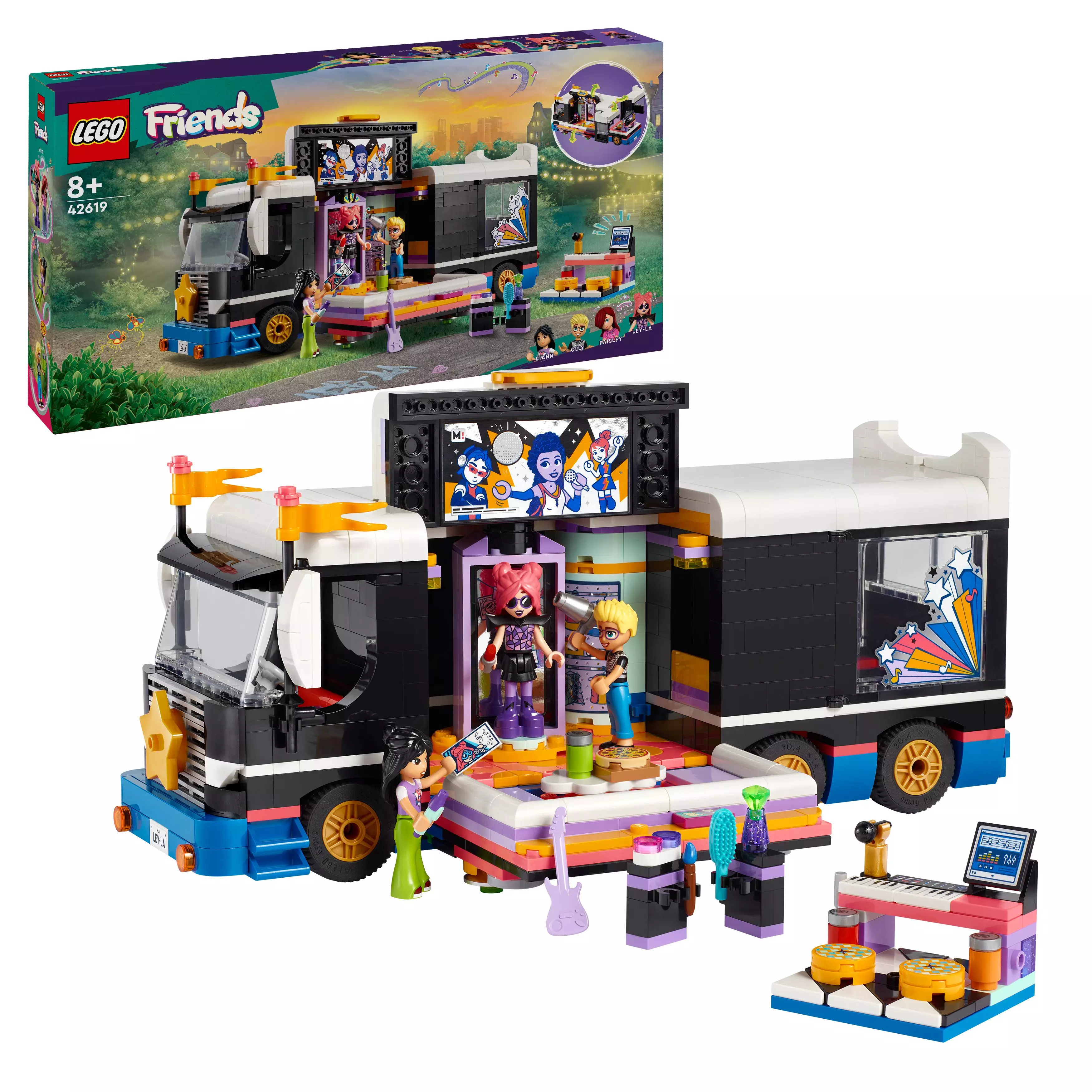 Lego Friends Poptähtien Kiertuebussi 42619