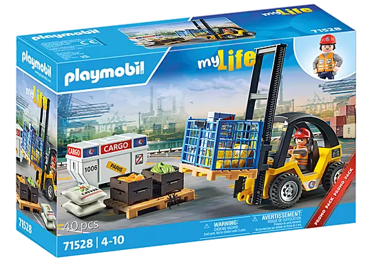 Playmobil Forklift Truck With Cargo 71528