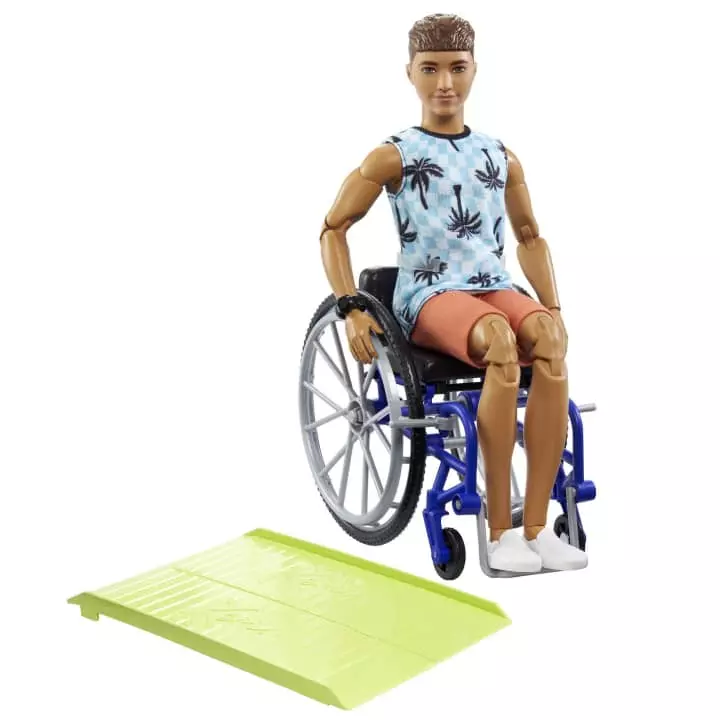 Barbie Ken Doll With Wheelchairramp Hjt59
