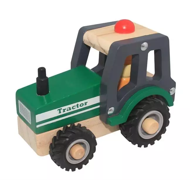 Magni Wooden Tractor With Rubber Wheels
