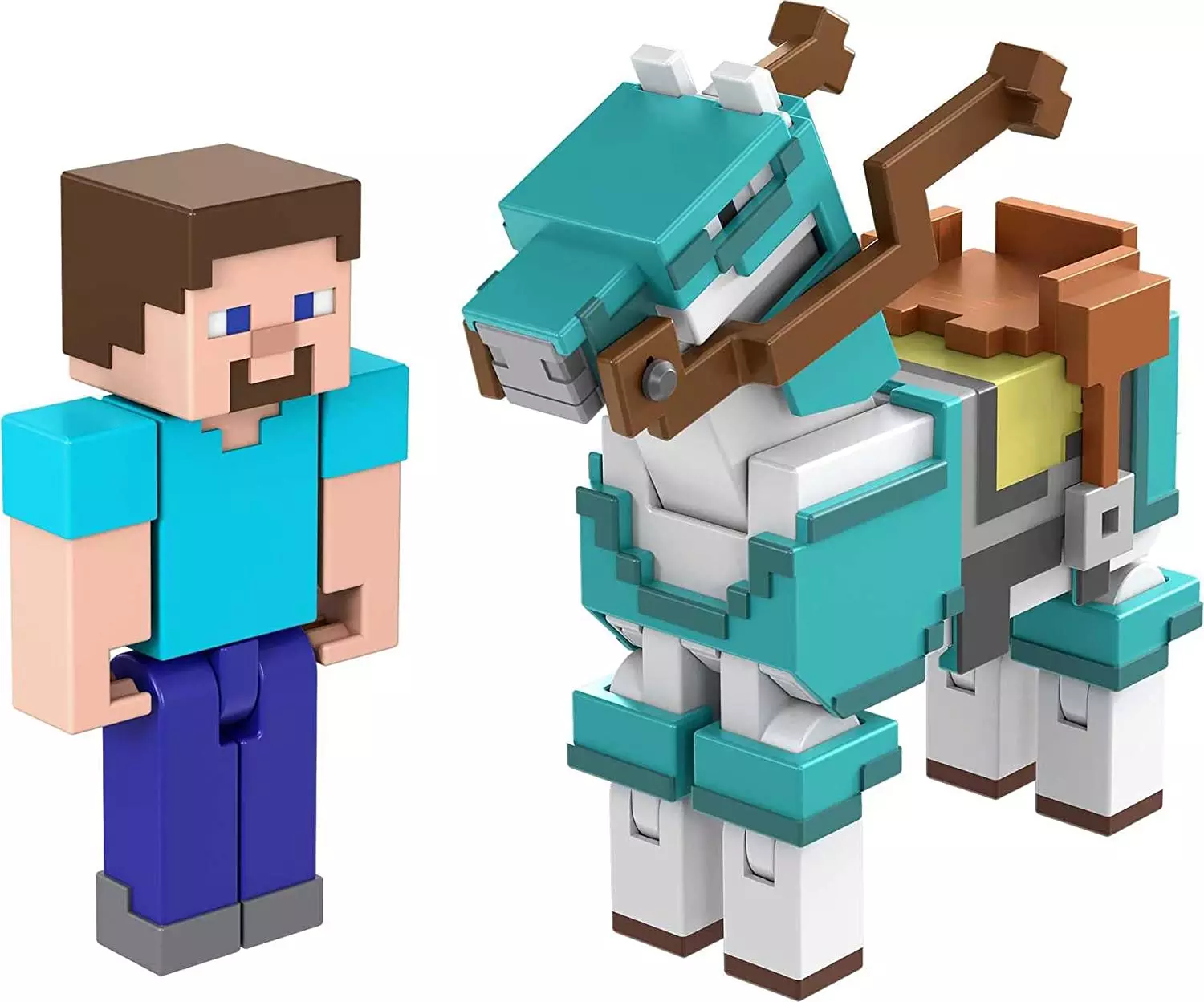 Minecraft Armored Horse And Steve Figures