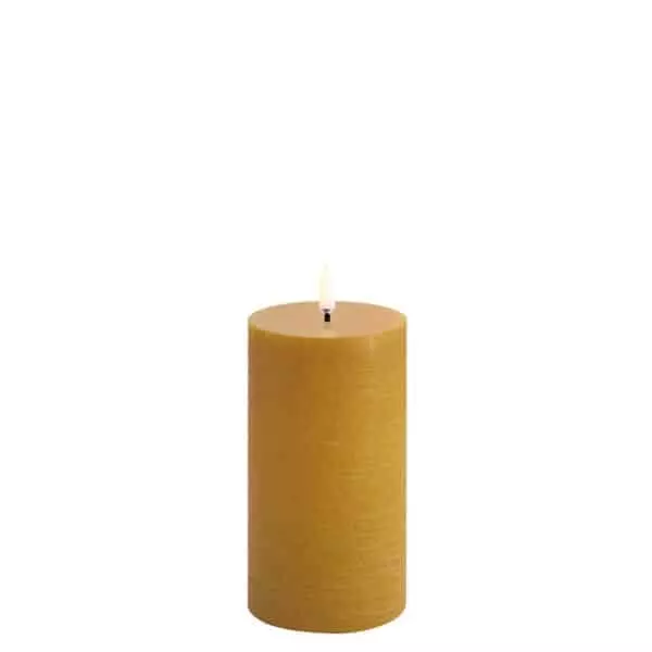 Uyuni Led Pillar Candle Curry Yellow,