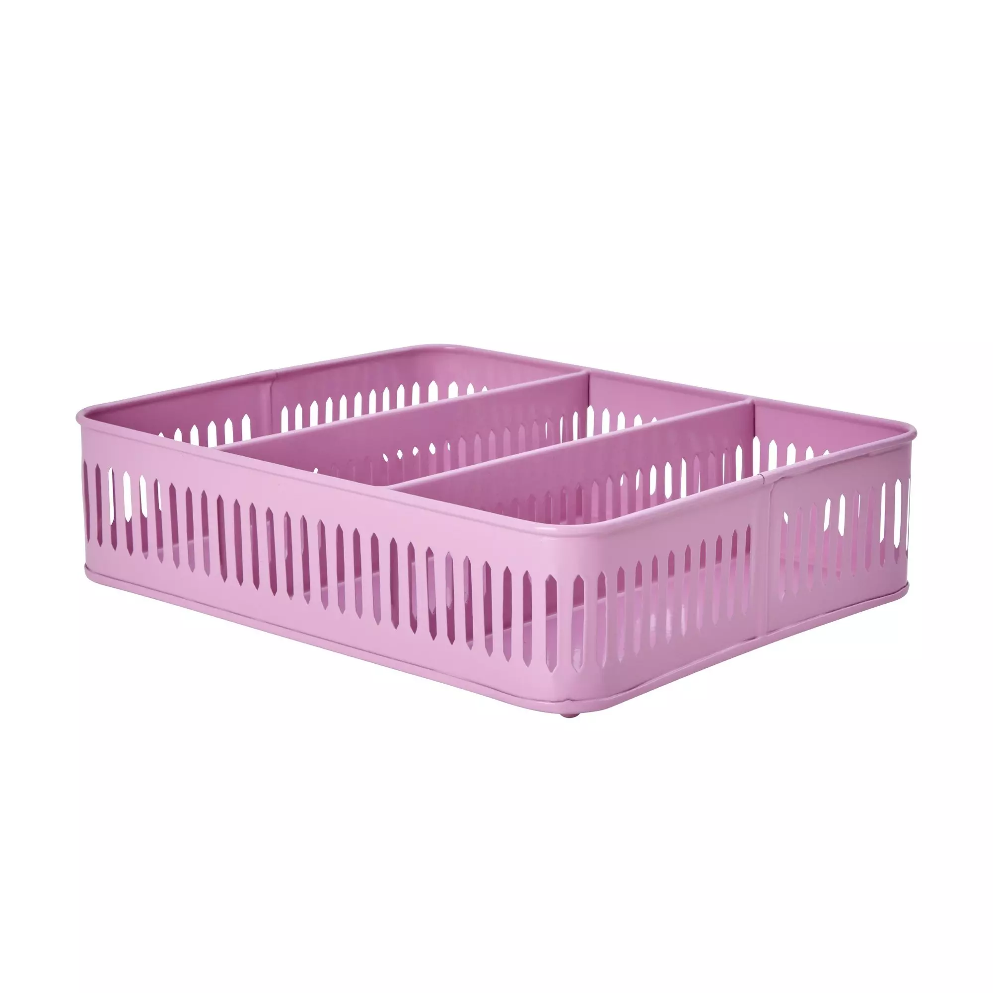 Rice Metal Tray With Rooms Pink