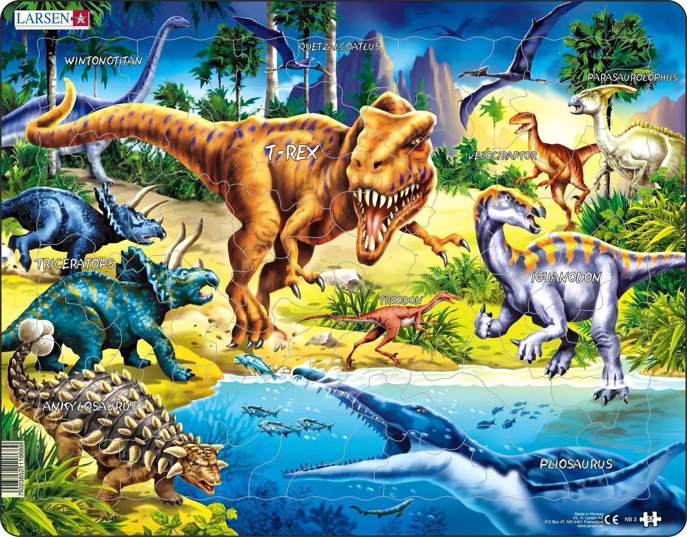 Larsen Puzzle Maxi Dinosaurs Pcs Nb3