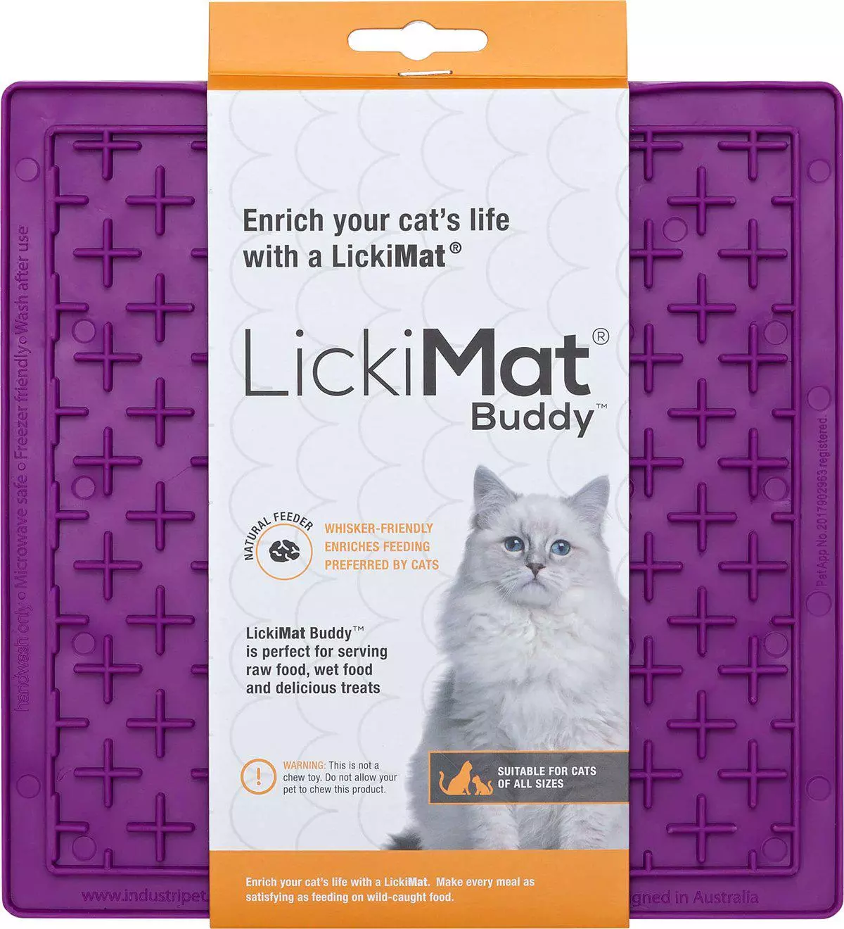 Lickimat Cat Buddy Purple 20X20 .5354