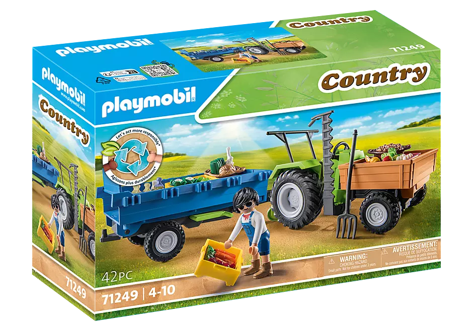Playmobil Harvester Tractor With Trailer 71249