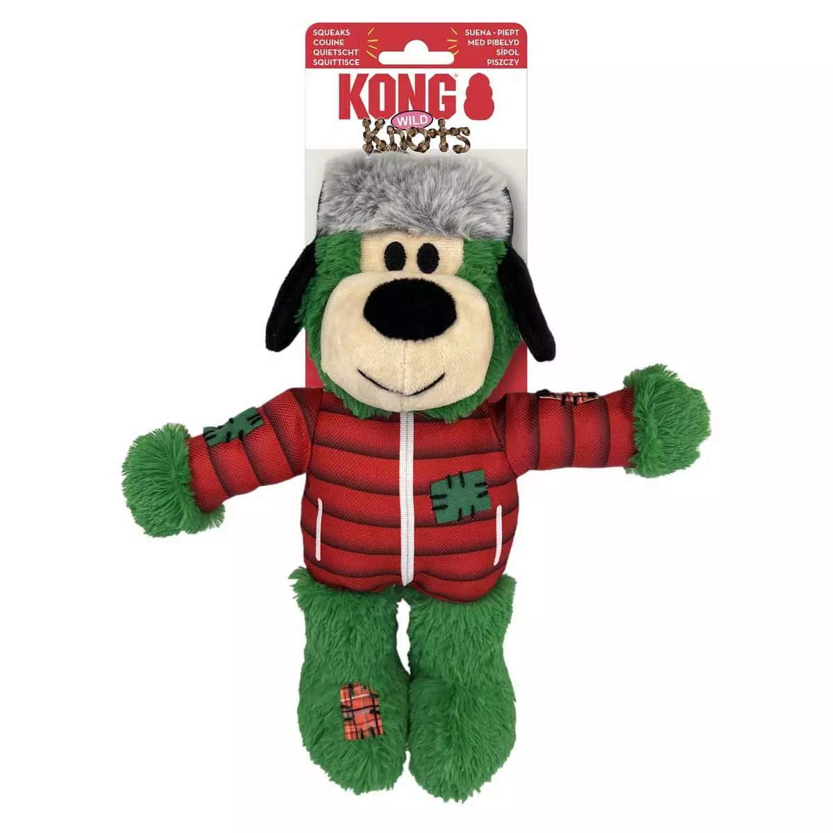 Kong Holiday Wild Knots Bear Green