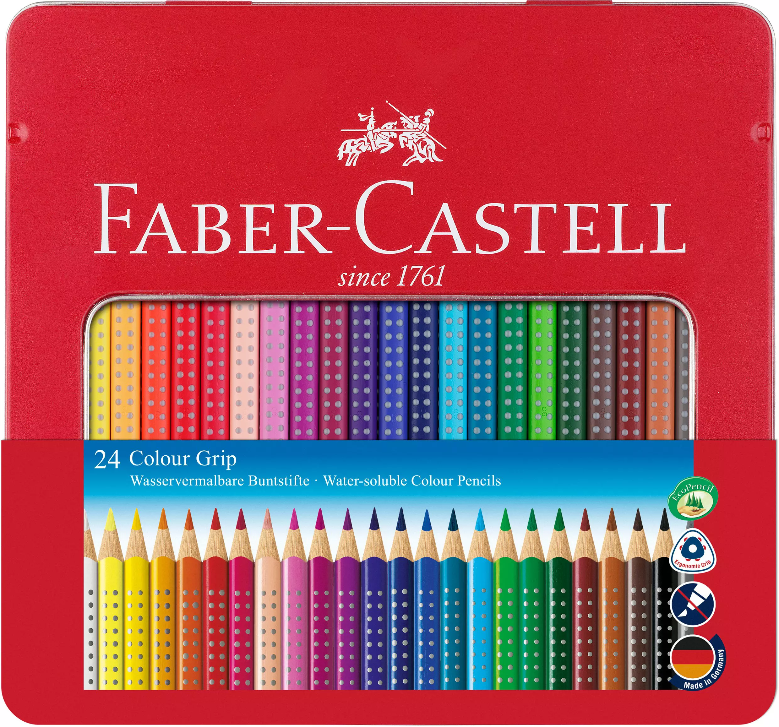 Faber-Castell Coloured Pencil Colour Grip Tin