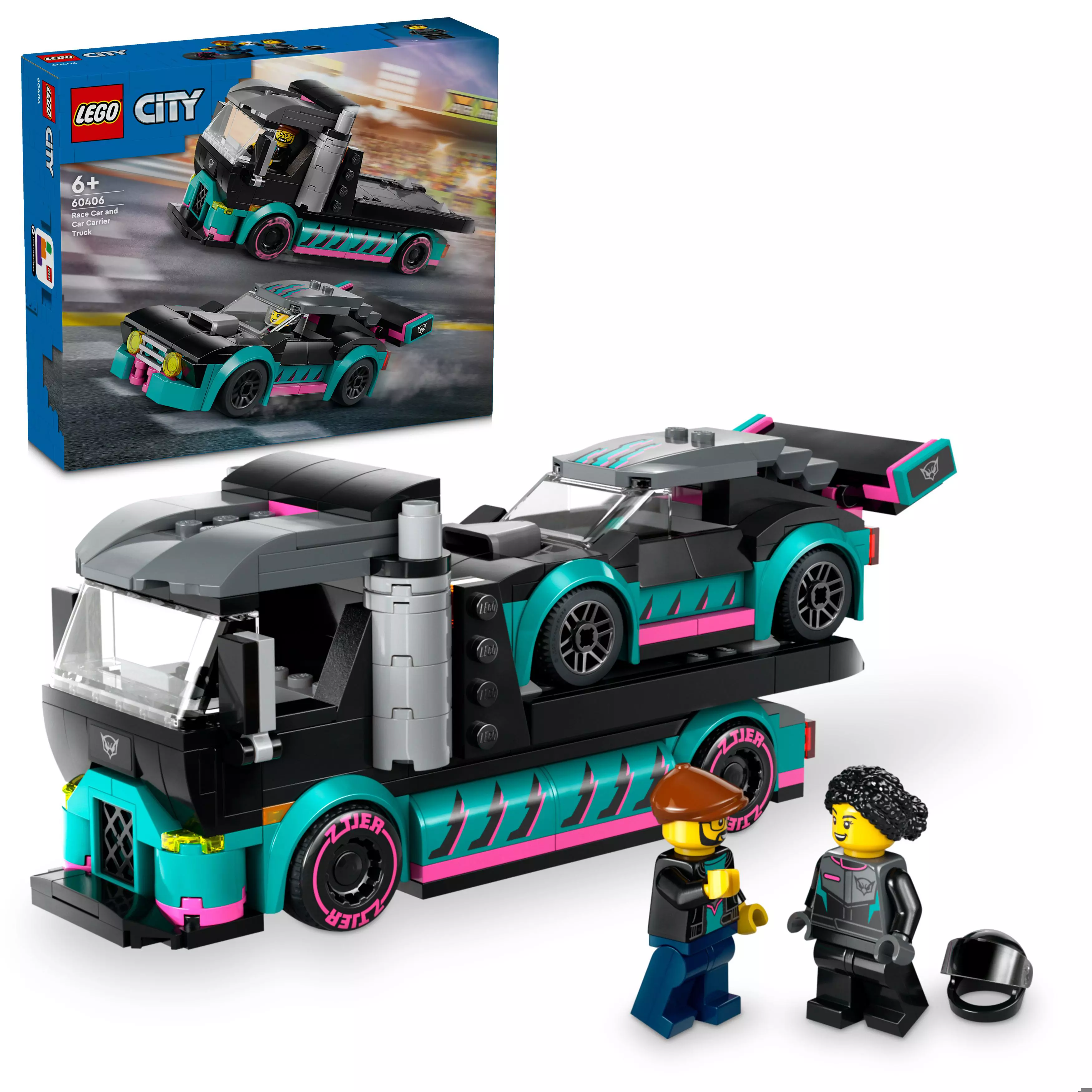 Lego City Kilpa-Auto Ja Autonkuljetusauto 60406