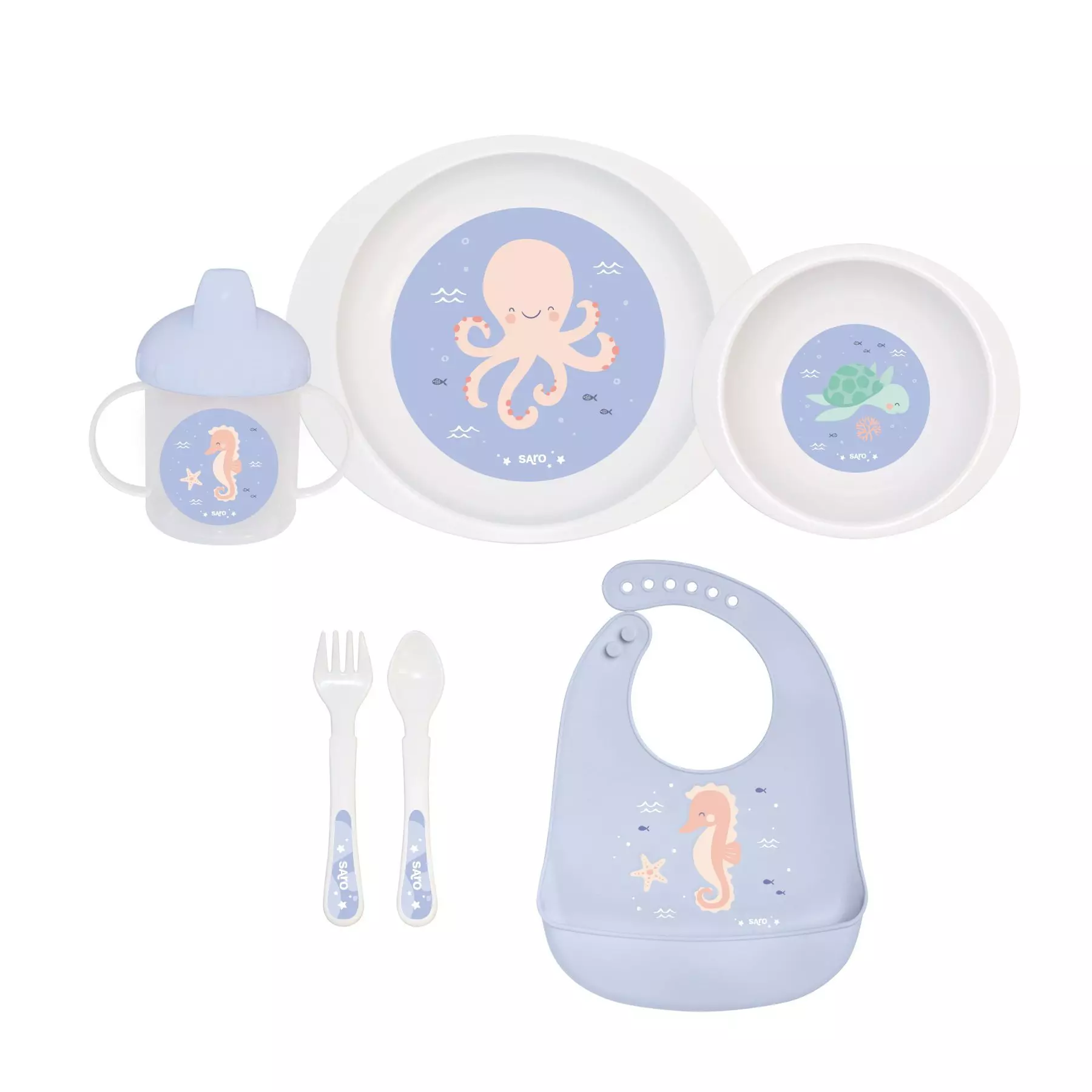 Saro Baby Feeding Set Pieces Ocean