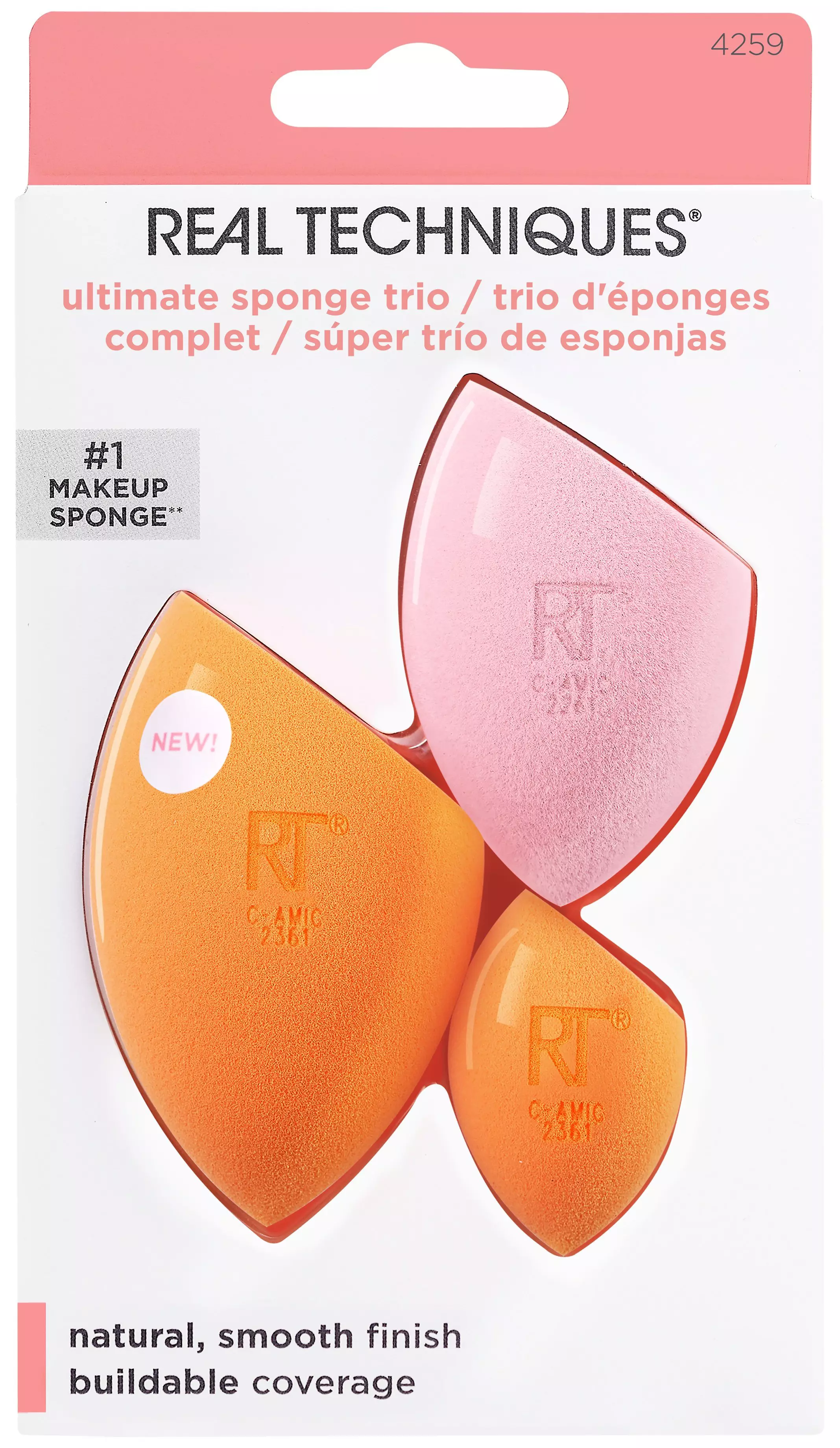 Real Techniques Ultimate Sponge Trio Orange-Rosa