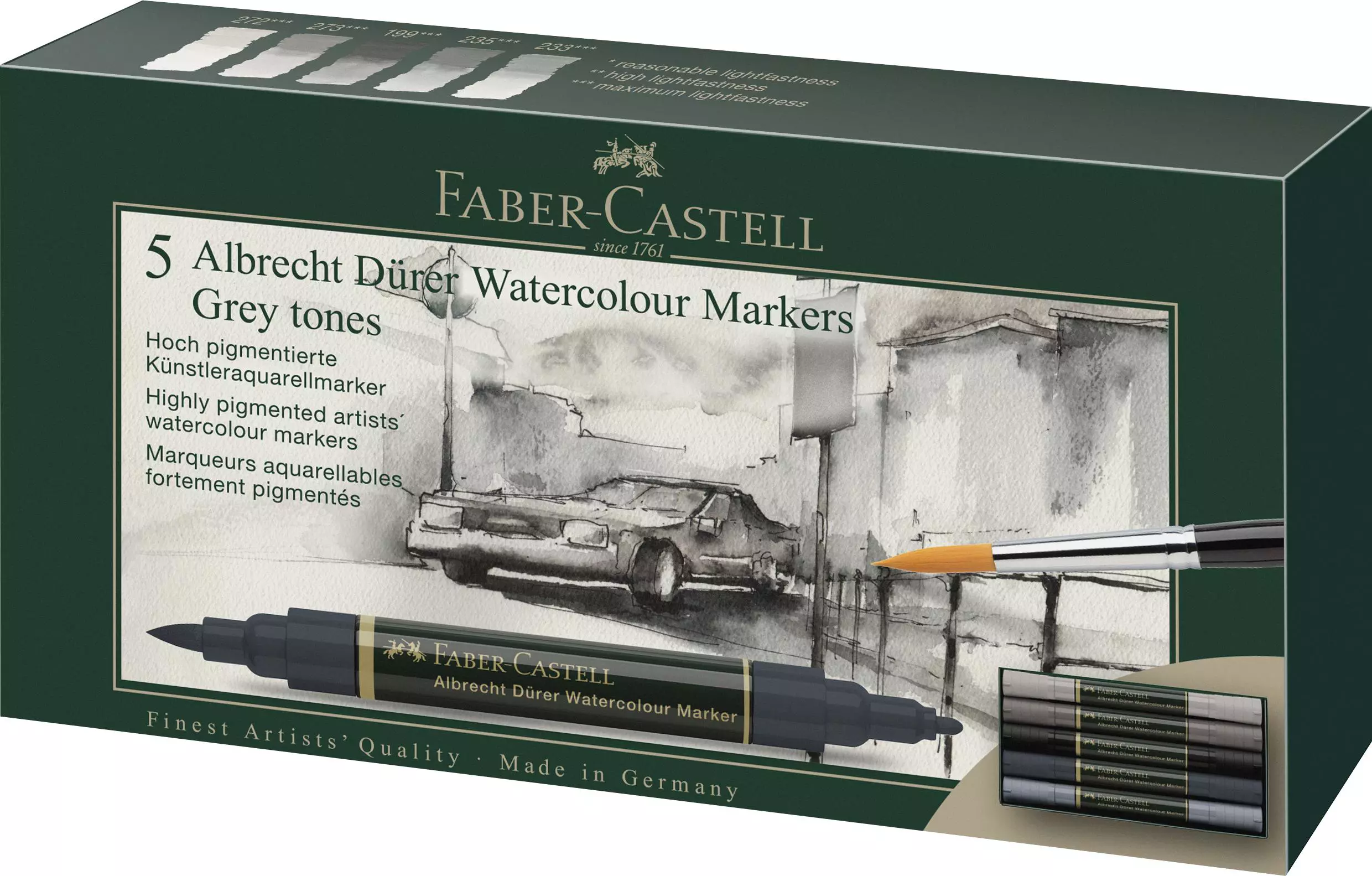 Faber-Castell Watercolour Marker A.Dürer Grey Pcs