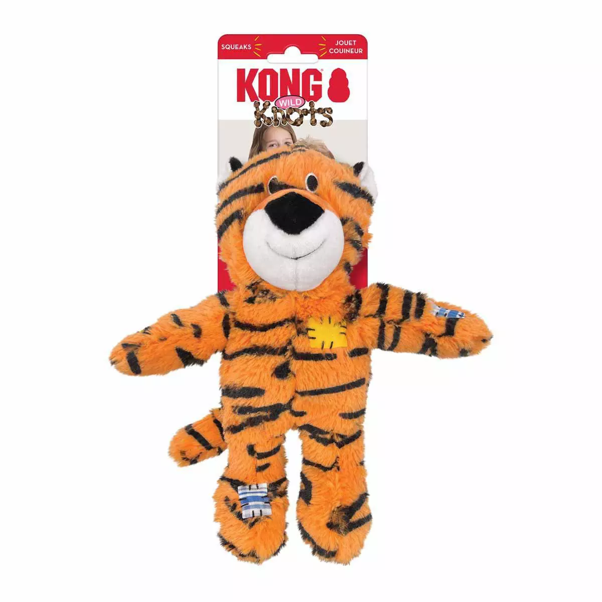 Kong Wild Knots Tiger Squeak Toy