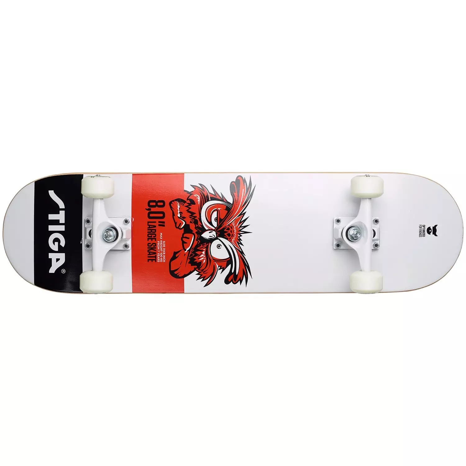 Stiga Skateboard Owl . White -2031-