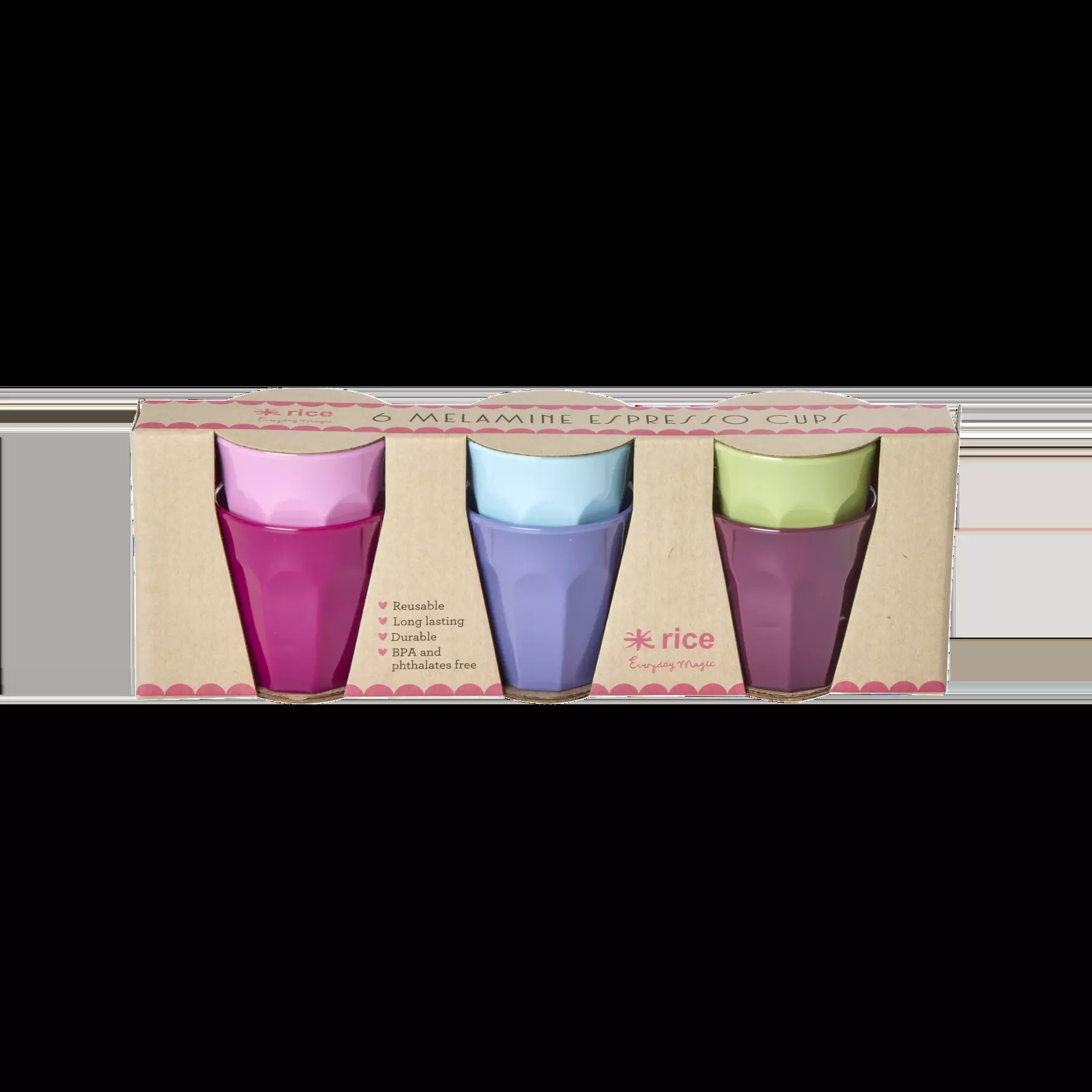 Rice Melamine Espresso Cups Multicolor