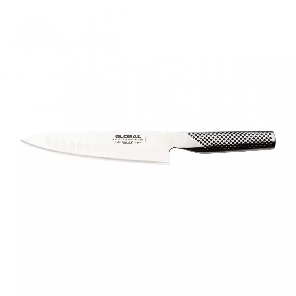 Global Cooks Knife Fluted 20Cm Blade