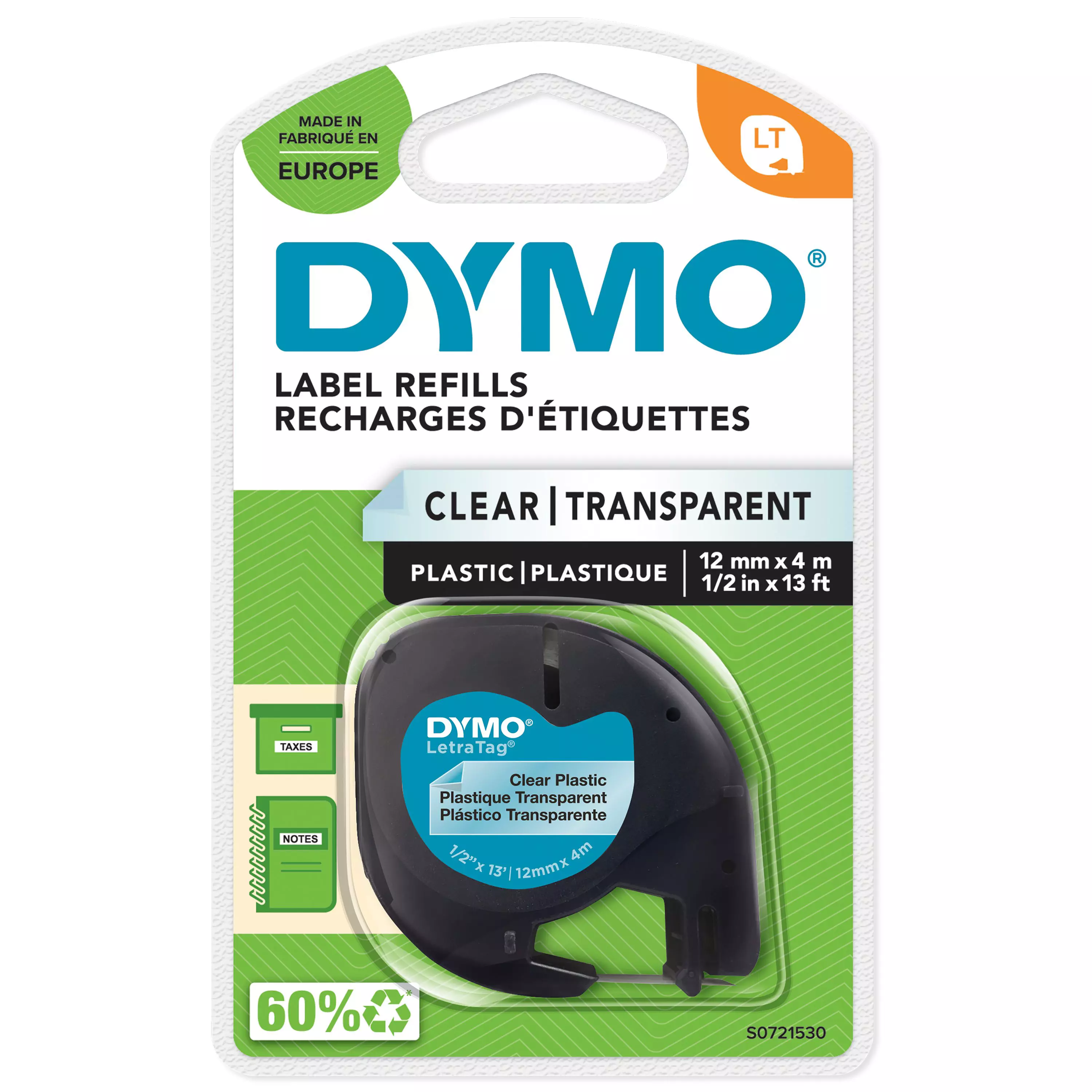 Dymo Letratag® Tape Plastic 12Mm X